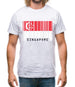 Singapore Barcode Style Flag Mens T-Shirt