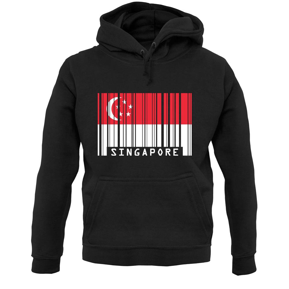 Singapore Barcode Style Flag Unisex Hoodie