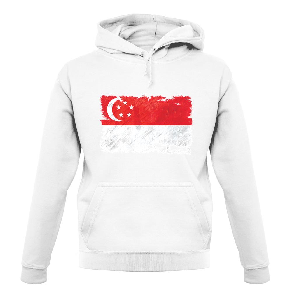 Singapore Grunge Style Flag unisex hoodie