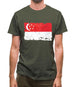 Singapore Grunge Style Flag Mens T-Shirt