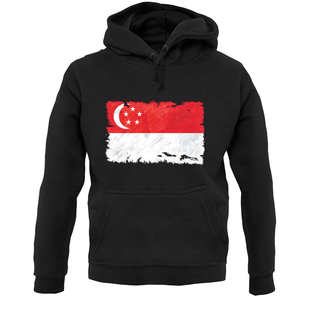 Singapore Grunge Style Flag Unisex Hoodie