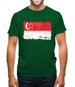 Singapore Grunge Style Flag Mens T-Shirt