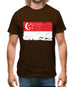 Singapore Grunge Style Flag Mens T-Shirt