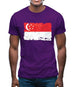Singapore Grunge Style Flag Mens T-Shirt