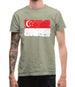 Singapore Grunge Style Flag Mens T-Shirt