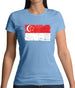 Singapore Grunge Style Flag Womens T-Shirt