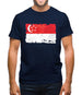 Singapore Grunge Style Flag Mens T-Shirt