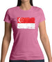 Singapore Grunge Style Flag Womens T-Shirt