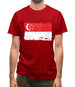 Singapore Grunge Style Flag Mens T-Shirt