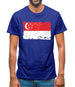 Singapore Grunge Style Flag Mens T-Shirt