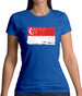 Singapore Grunge Style Flag Womens T-Shirt