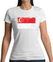 Singapore Grunge Style Flag Womens T-Shirt