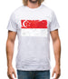 Singapore Grunge Style Flag Mens T-Shirt