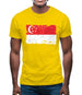 Singapore Grunge Style Flag Mens T-Shirt