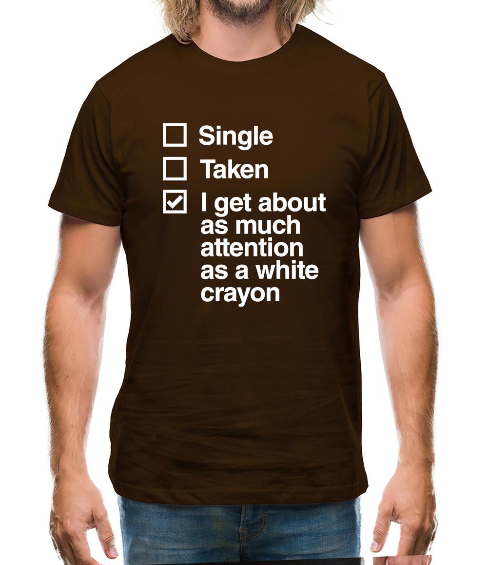 Single Taken White Crayon Mens T-Shirt