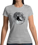 Skateboarder Moon Womens T-Shirt