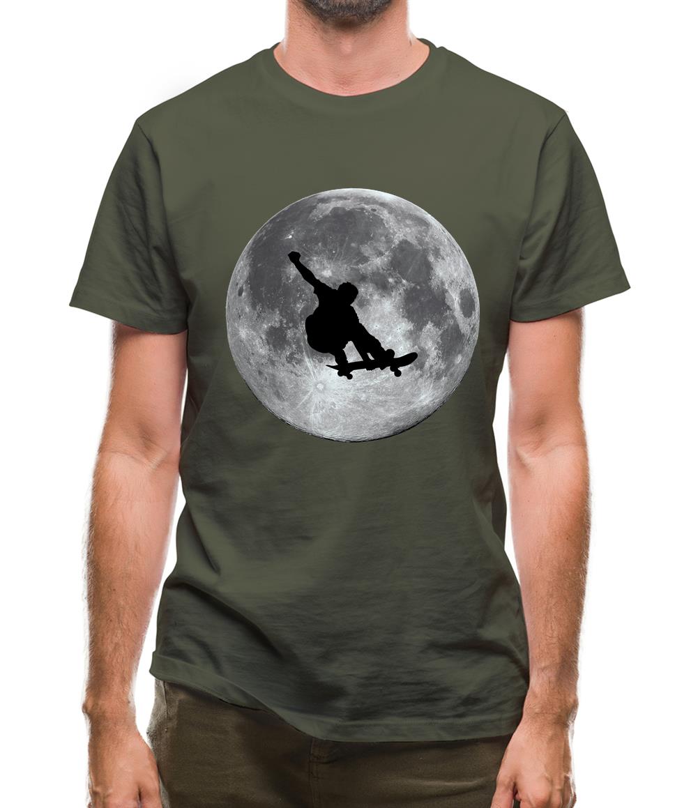 Skateboarder Moon Mens T-Shirt