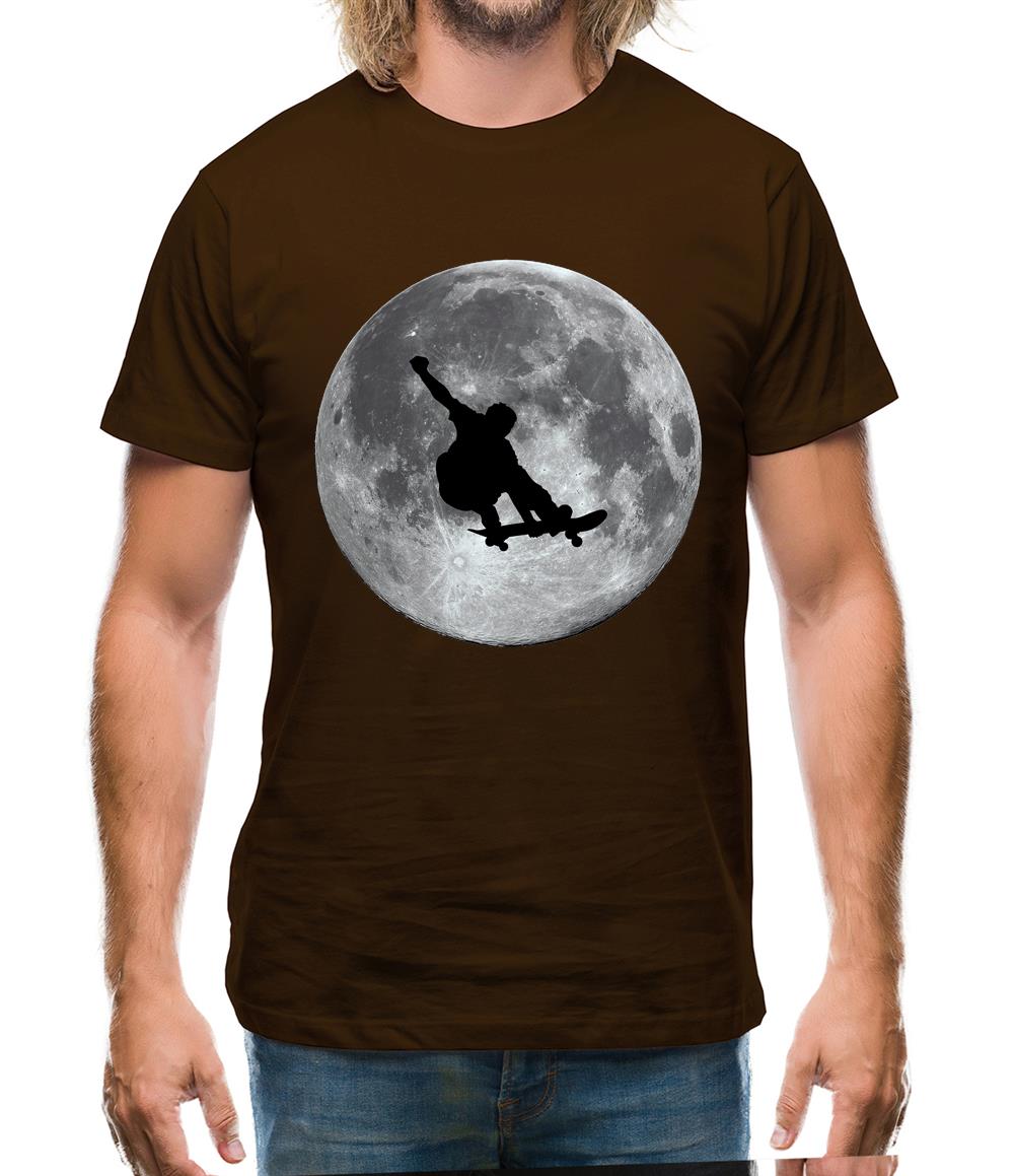 Skateboarder Moon Mens T-Shirt