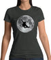 Skateboarder Moon Womens T-Shirt