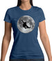 Skateboarder Moon Womens T-Shirt