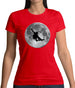 Skateboarder Moon Womens T-Shirt