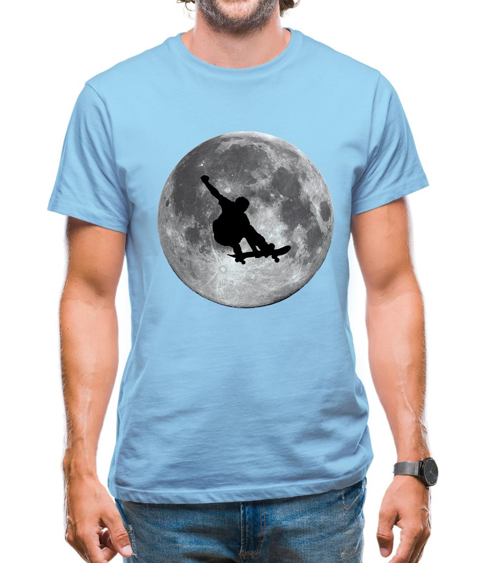 Skateboarder Moon Mens T-Shirt