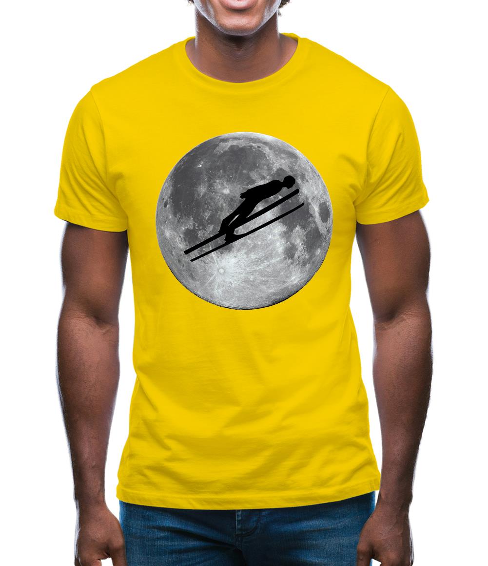 Ski Jump Moon Mens T-Shirt