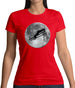 Ski Jump Moon Womens T-Shirt