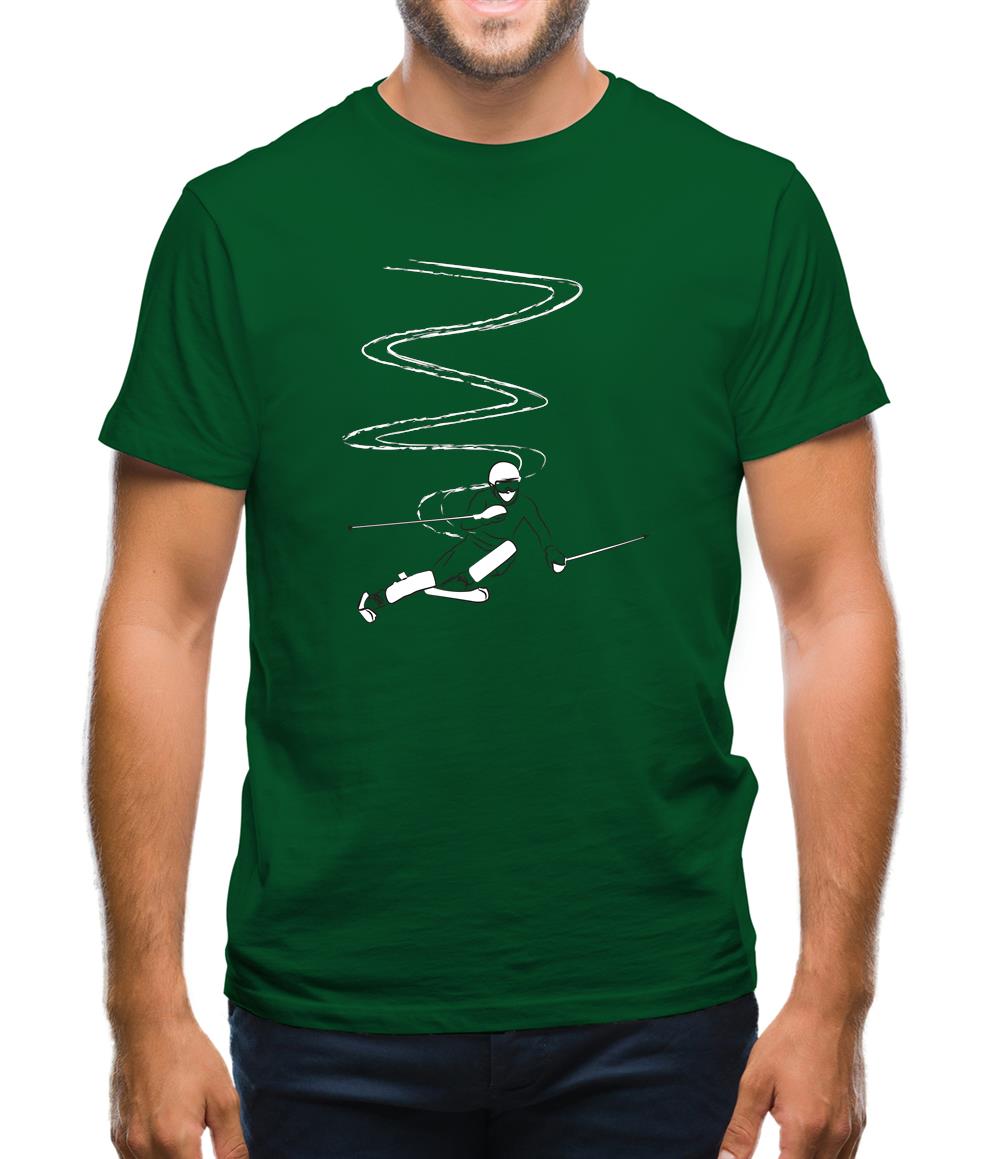 Ski Slaloms Swoosh Mens T-Shirt