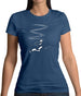 Ski Slaloms Swoosh Womens T-Shirt