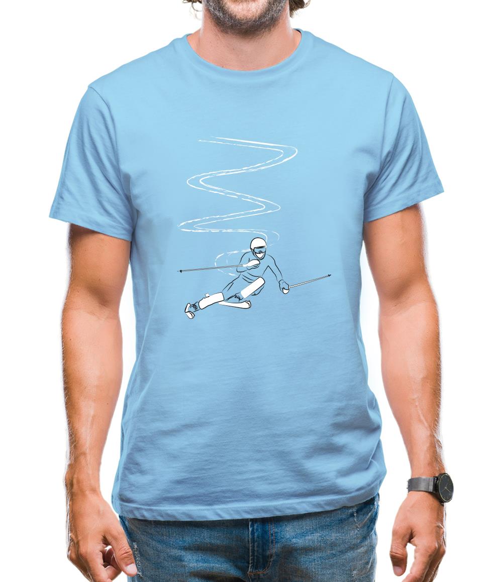 Ski Slaloms Swoosh Mens T-Shirt