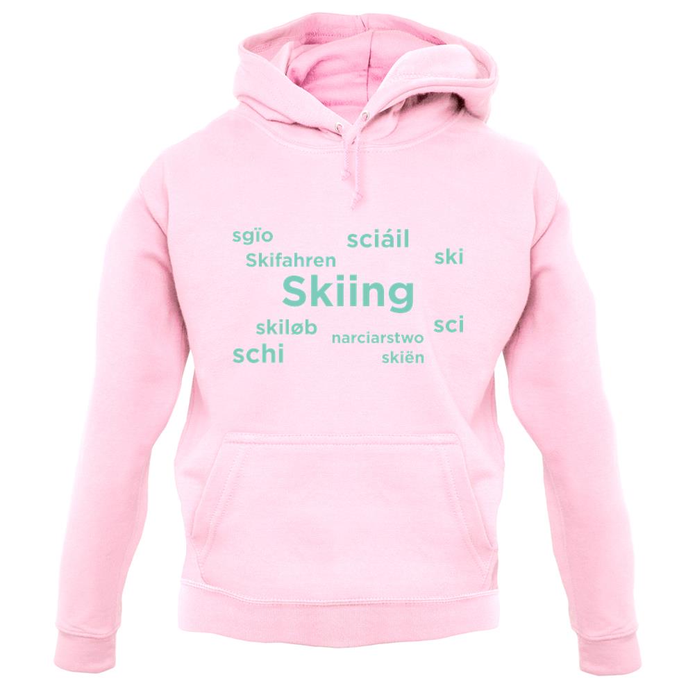 Skiing Languages unisex hoodie