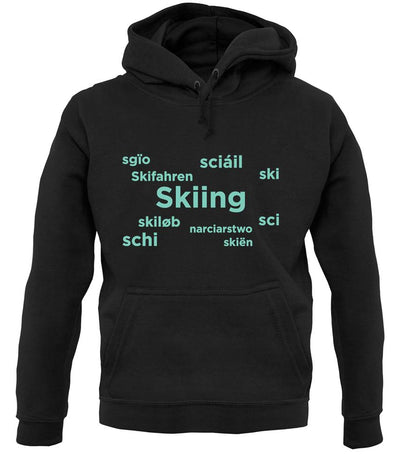 Skiing Languages unisex hoodie
