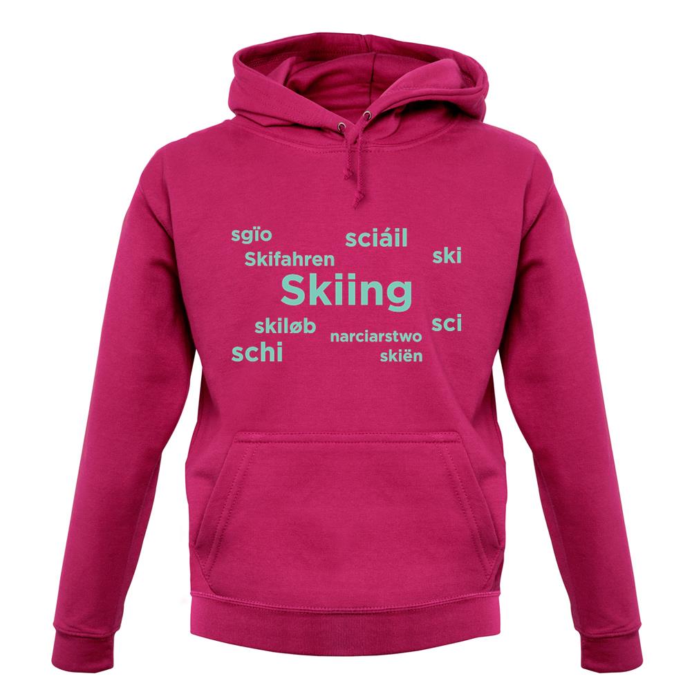 Skiing Languages unisex hoodie
