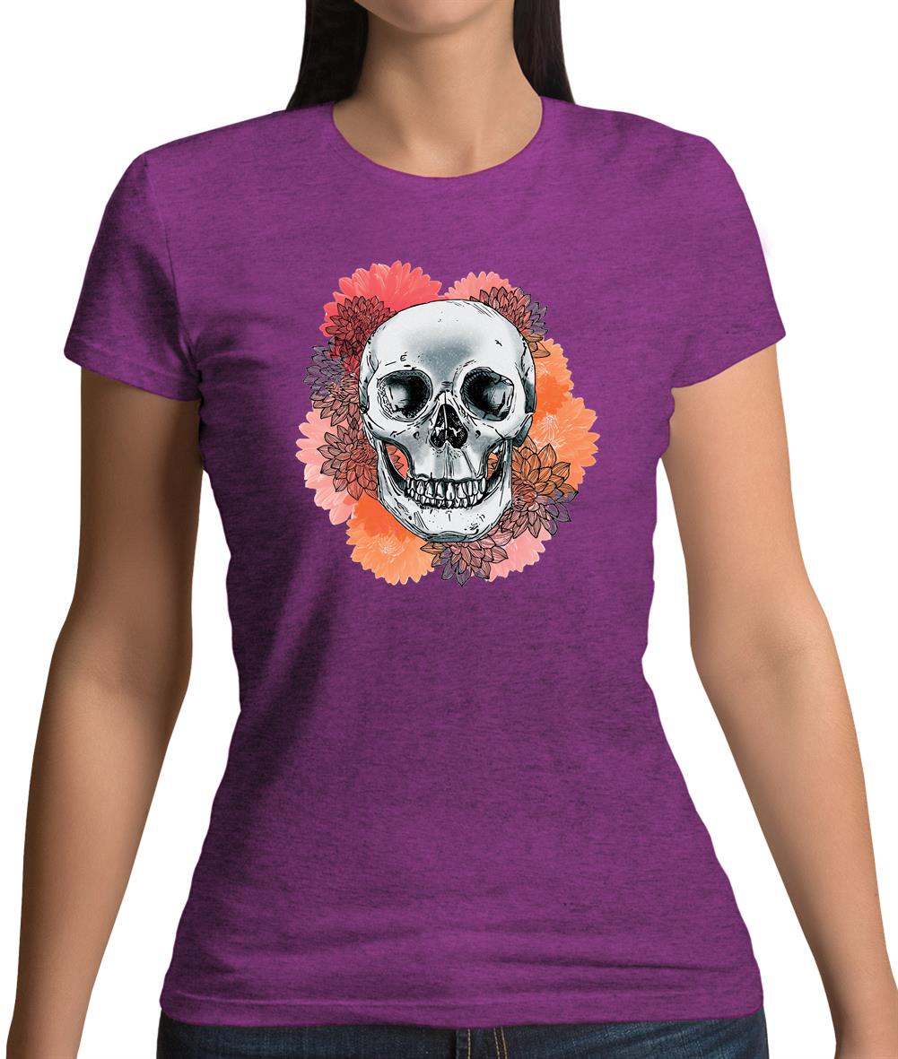 Skull Flower Womens T-Shirt