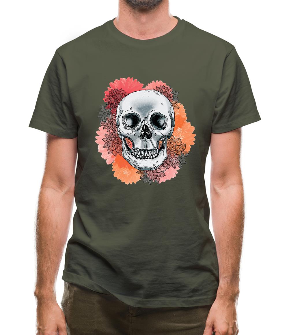 Skull Flower Mens T-Shirt