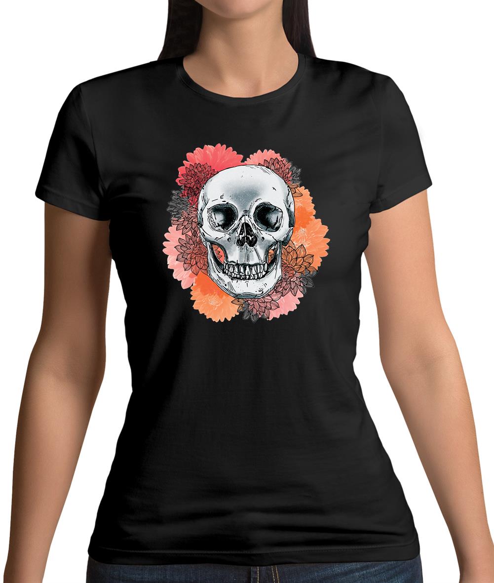 Skull Flower Womens T-Shirt