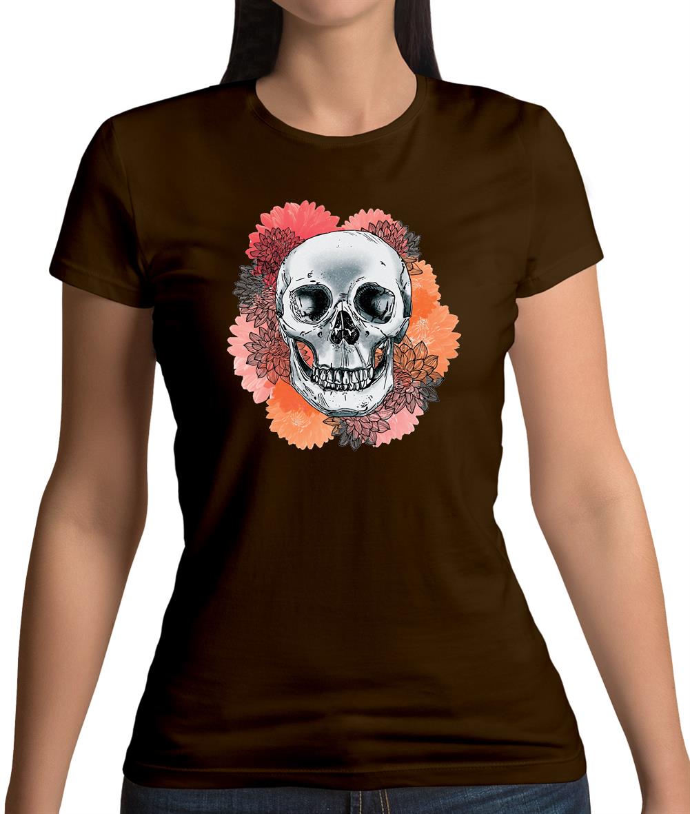 Skull Flower Womens T-Shirt