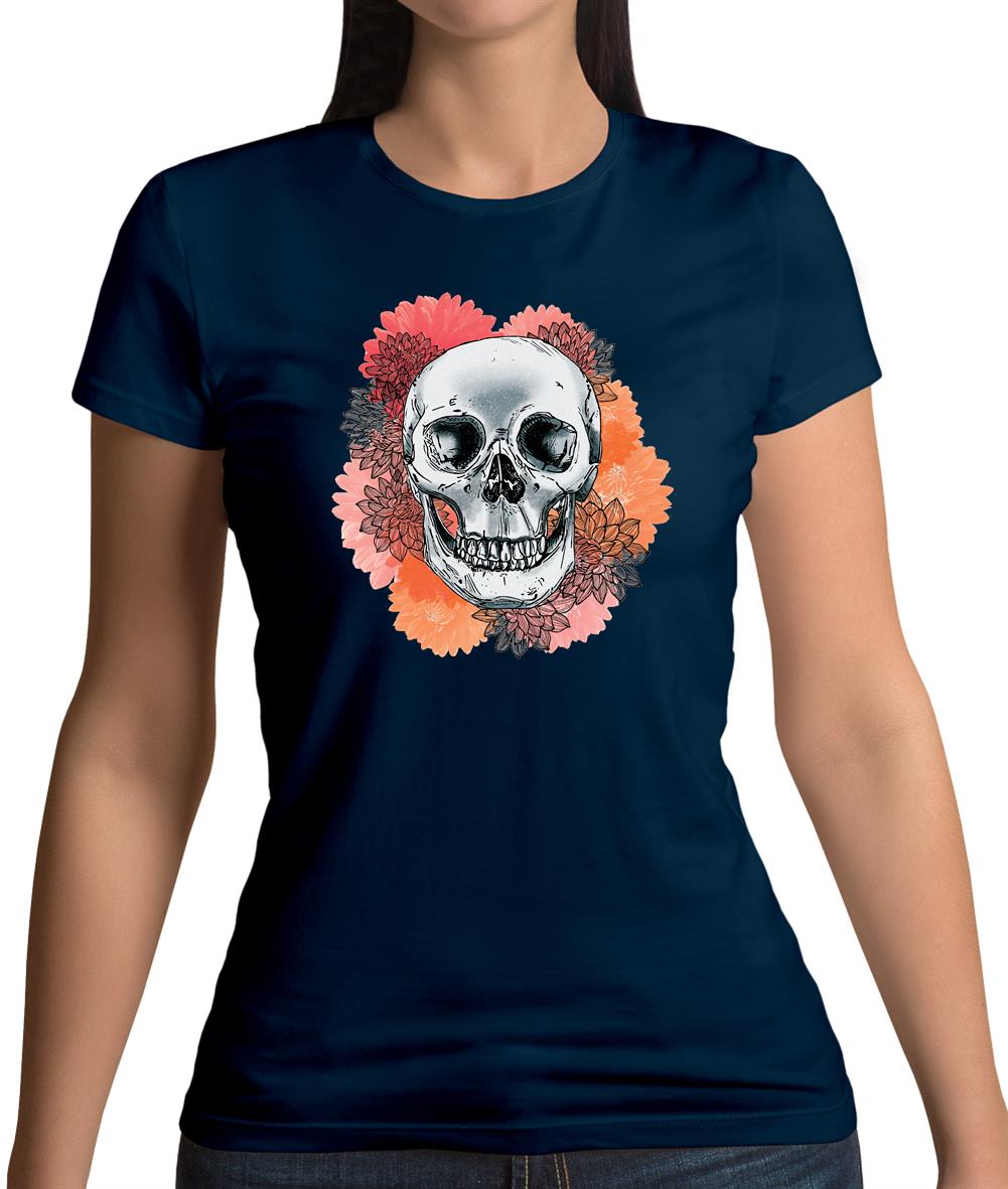 Skull Flower Womens T-Shirt