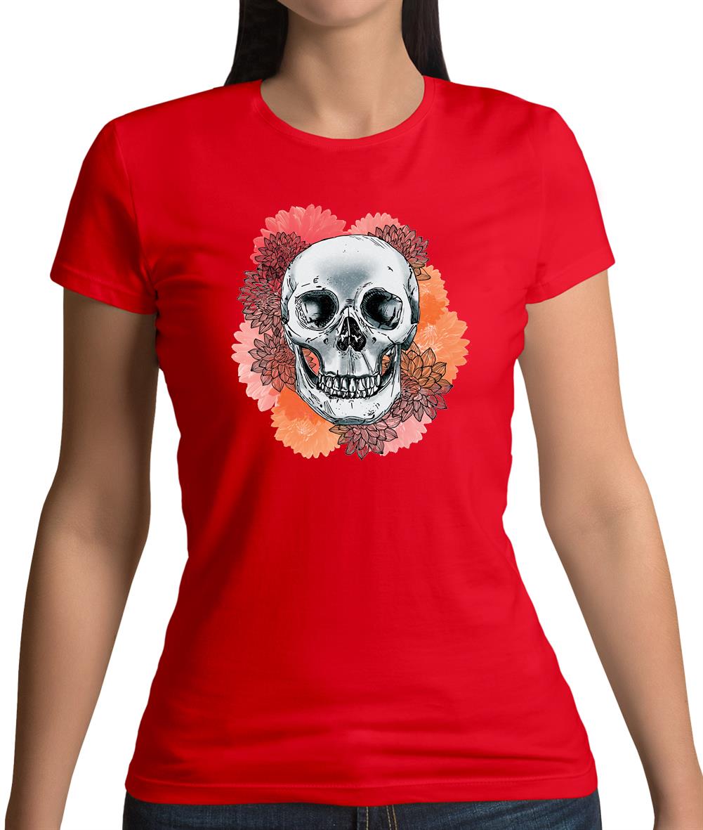 Skull Flower Womens T-Shirt