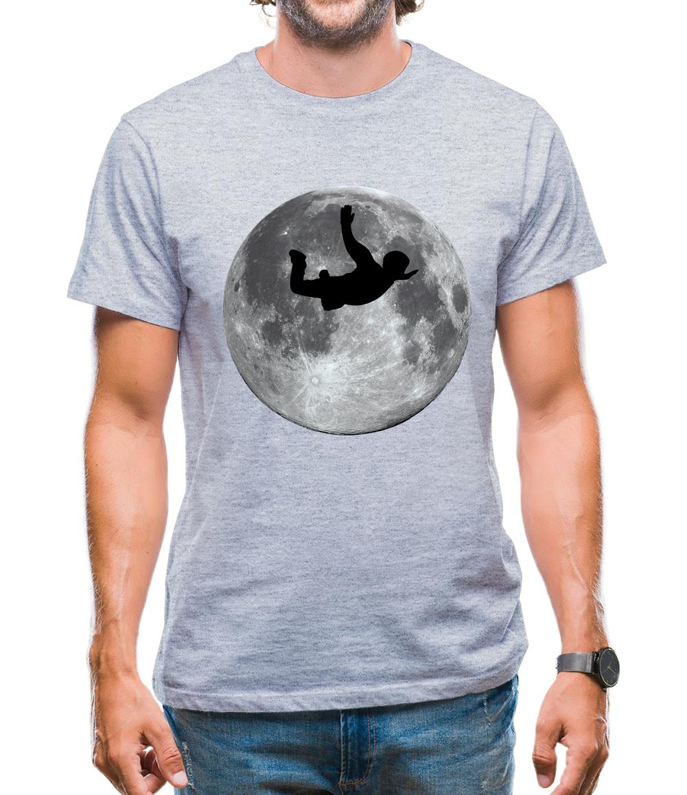 Sky Diving Moon Mens T-Shirt
