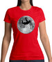 Sky Diving Moon Womens T-Shirt