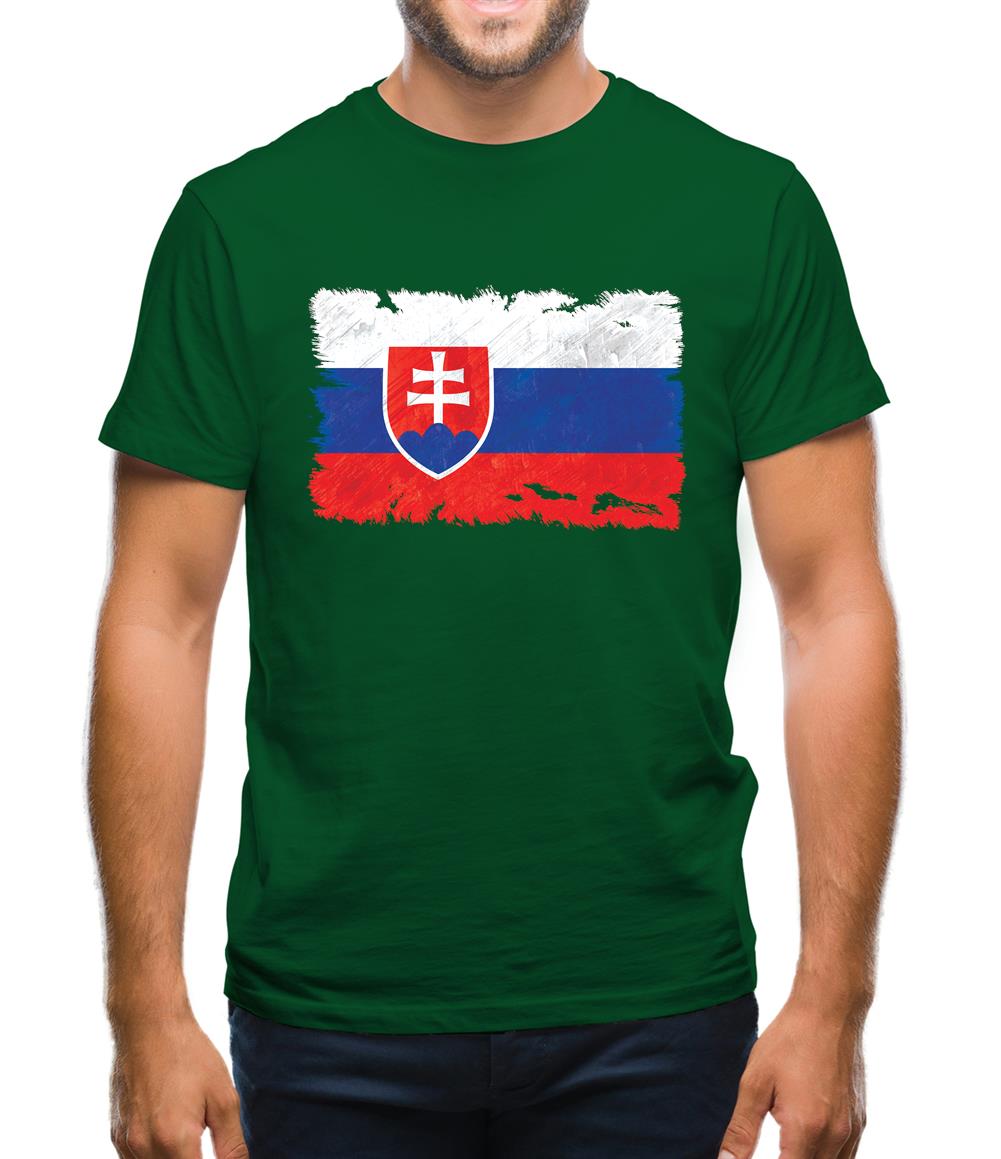 Slovakia Grunge Style Flag Mens T-Shirt