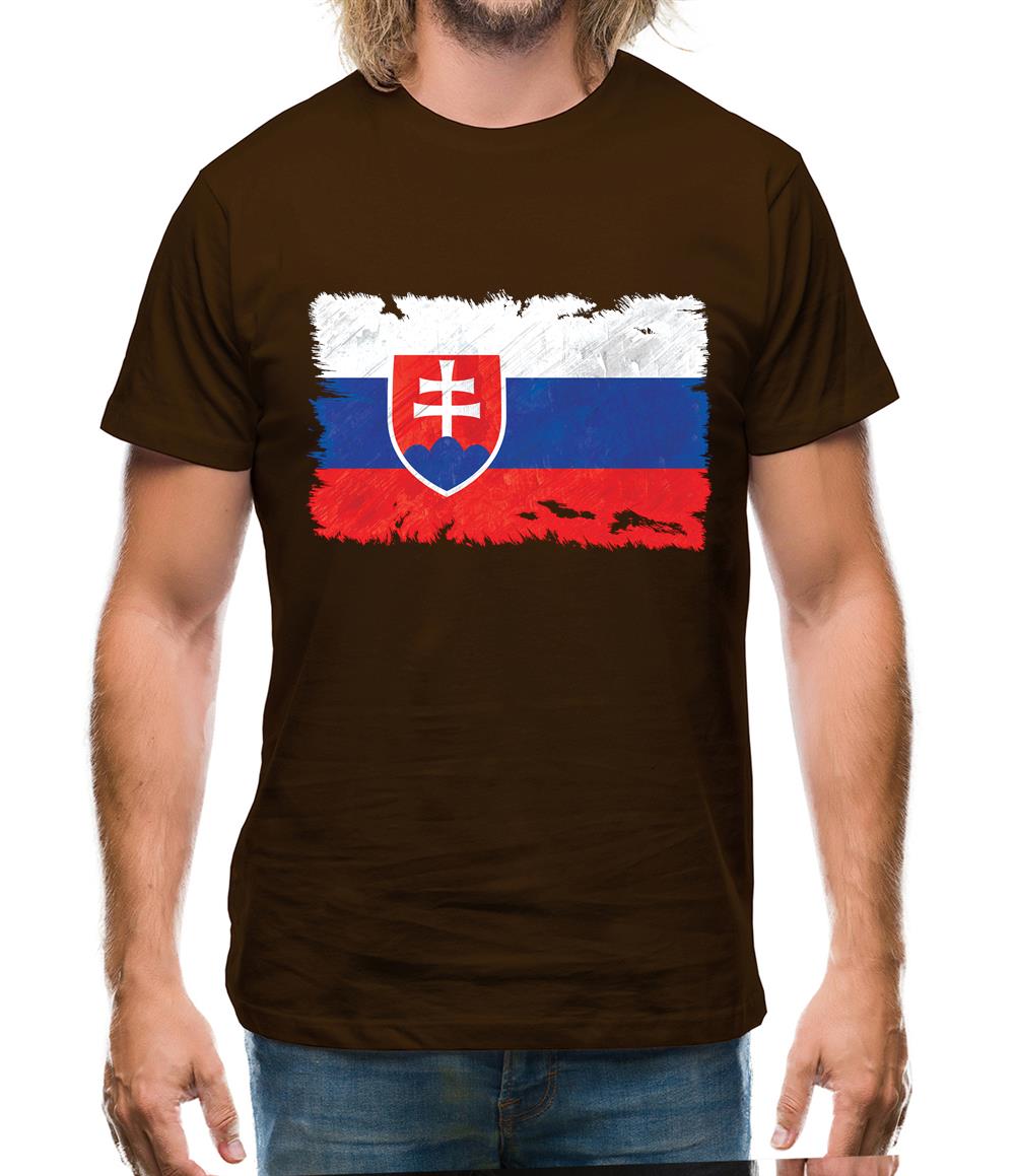 Slovakia Grunge Style Flag Mens T-Shirt