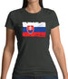 Slovakia Grunge Style Flag Womens T-Shirt