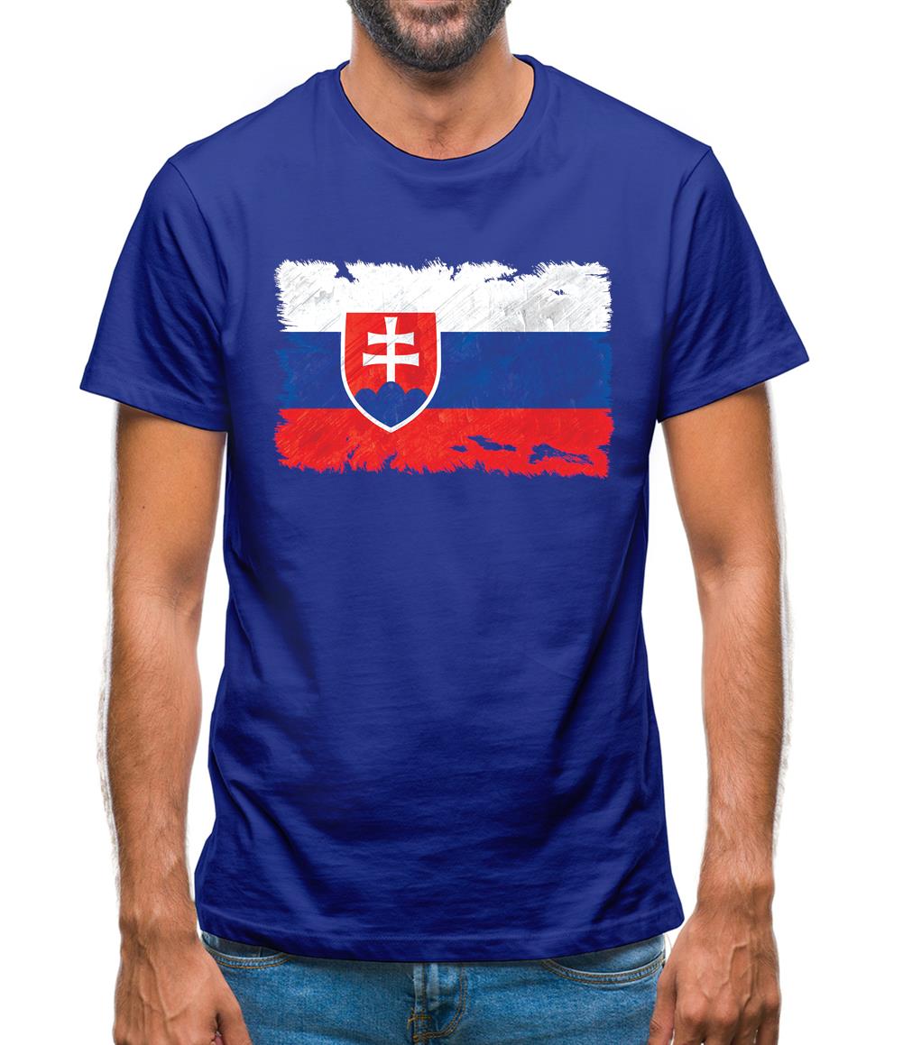 Slovakia Grunge Style Flag Mens T-Shirt