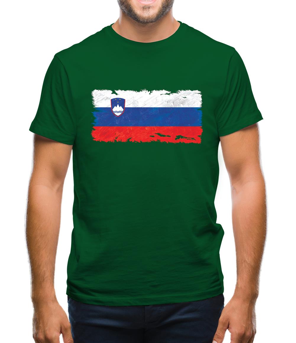 Slovenia Grunge Style Flag Mens T-Shirt