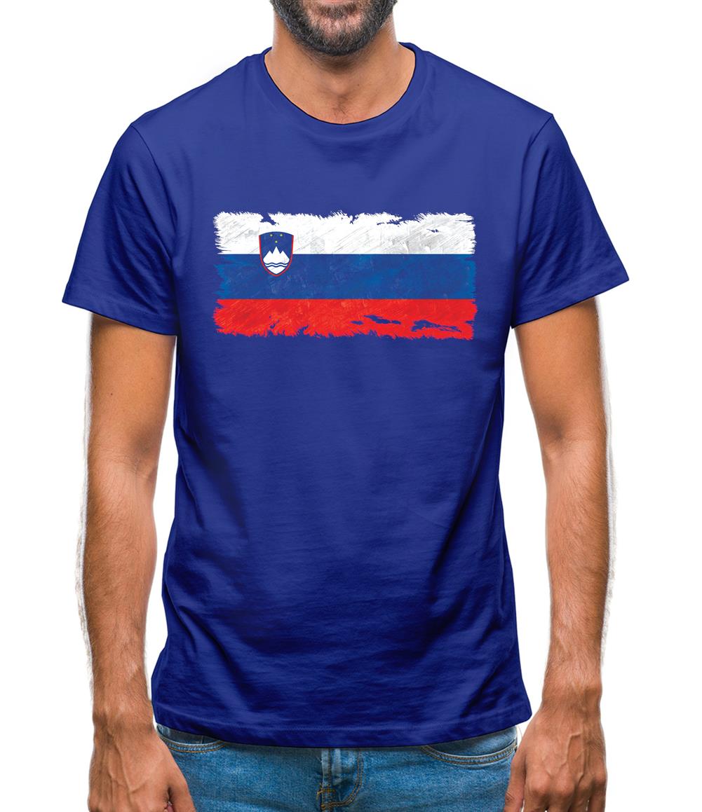 Slovenia Grunge Style Flag Mens T-Shirt