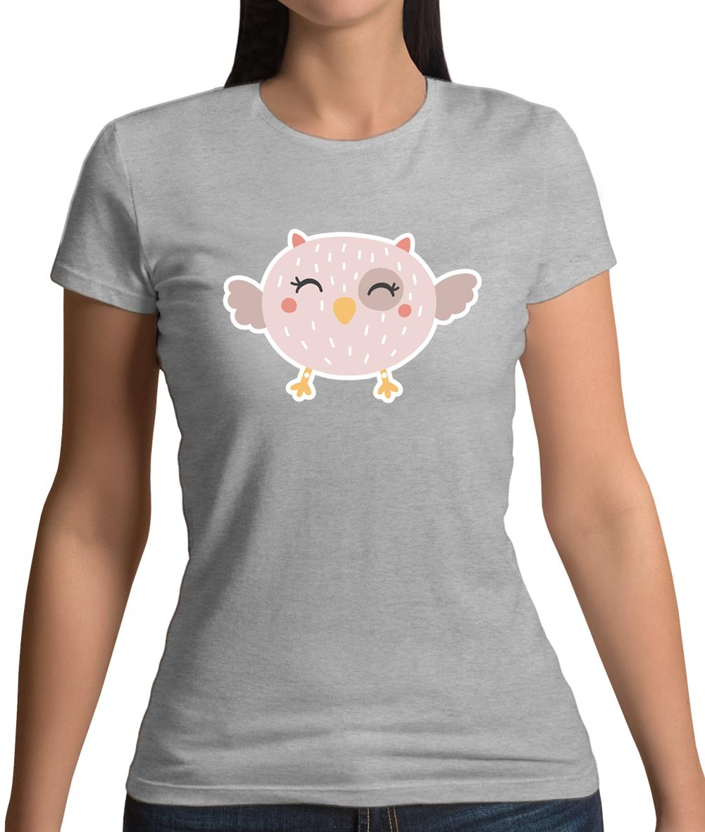 Smiley Face Baby Owl Womens T-Shirt