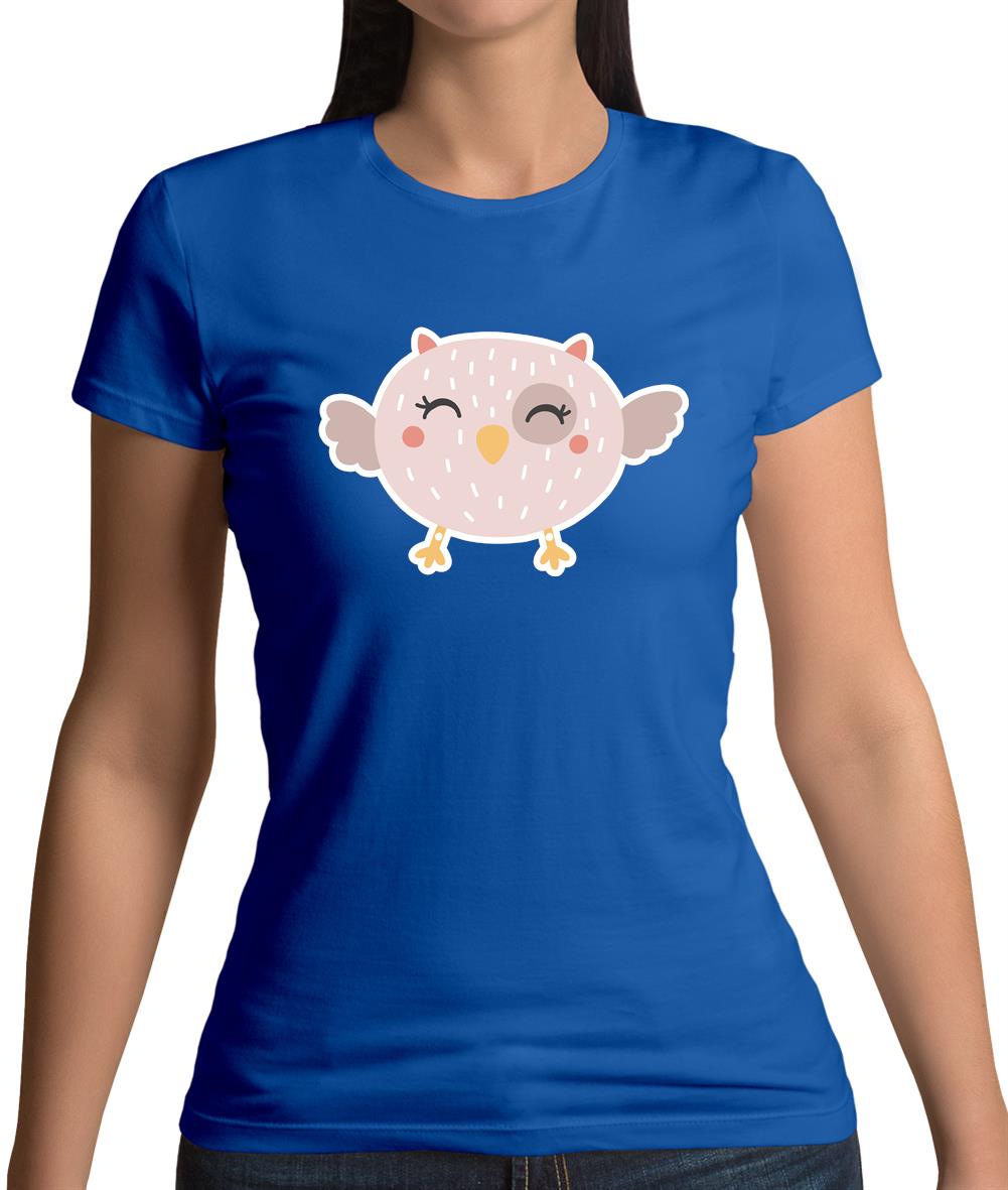 Smiley Face Baby Owl Womens T-Shirt